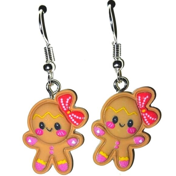 Super cute festive gingerbread holiday earrings - Picture 4 of 4